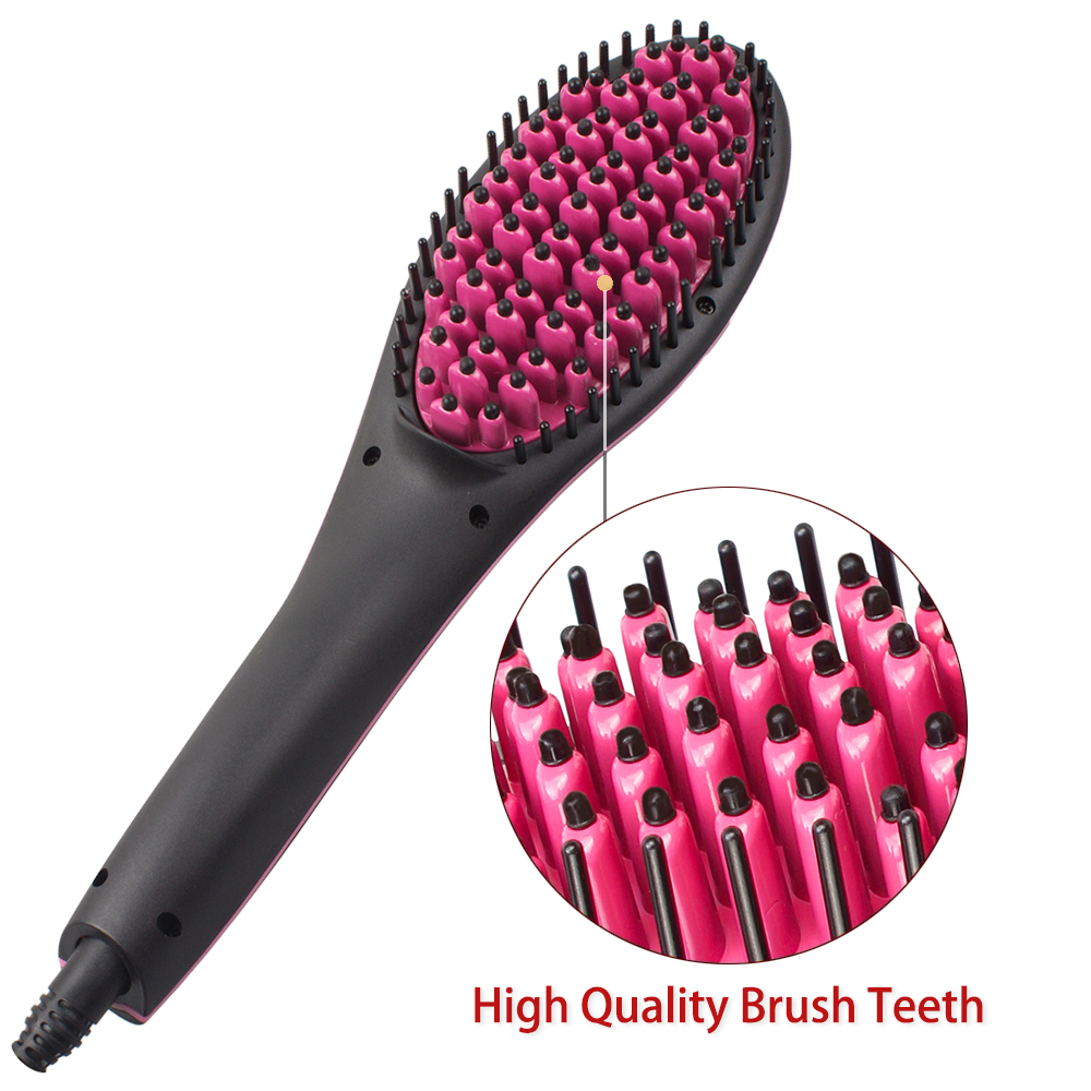 RUCHA Ceramic Hair Straightening Brush Comb Digital Electric Hair Brush Straightener Control 450F Fast Heating up Brushes