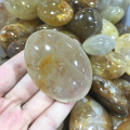 Natural Golden Healer Quartz Crystal Yellow Hematoid Palm Stone Chakra Healing Gemstone Home Decor 1pc