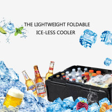 60L Portable Collapsible Chill Chest Cooler Outdoor Insulation Storage Box Waterproof for Picnics Beach Trips