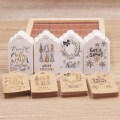 50pcs 5*3cm /2x4cm Merry Christmas Tags Kraft Paper Card Gift Label Tag DIY Hang Tags Gift Wrapping Decor Gift Card