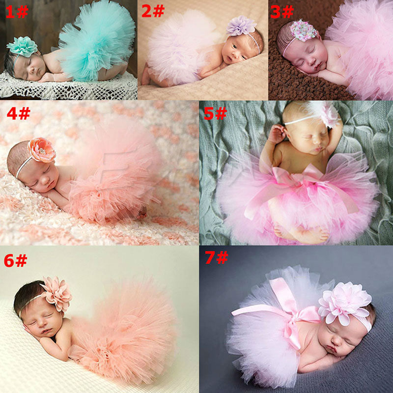 Girls Baby Tutu Skirts Puffy Skirts Toddler/Infant Short Cake Skirt Children Princess Headband Photo Prop Costume Outfit