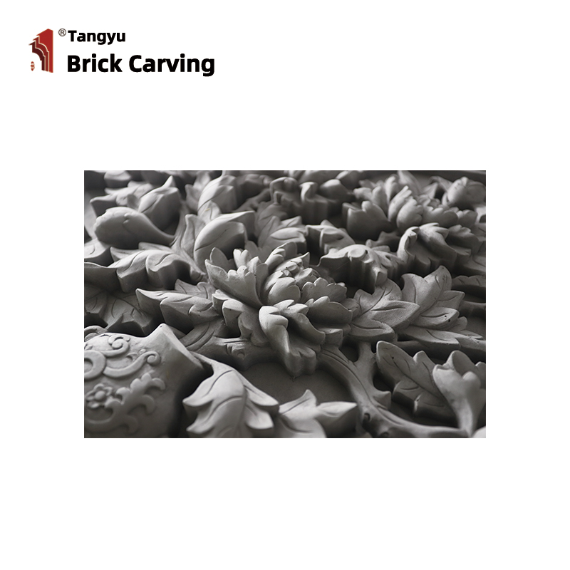 Brick carving of flowers