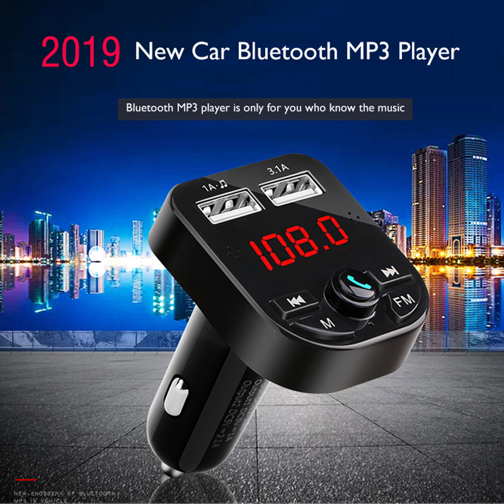 Car Bluetooth FM Transmitter Modulator 3.1A Dual USB Ports Car Charger MP3 Player Wireless Audio Receiver Handfree Kit