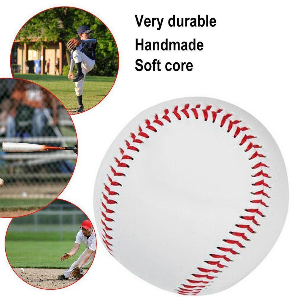 8cm 9 Handmade Baseballs PVC Upper Rubber Inner Soft Baseball Training Exercise Baseball Ball Softball Balls PU For Kids Ba E4U5