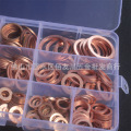 300PCs Copper Washer Nut and Bolt Set Flat Ring Seal Assortment Kit for Sump Plugs Water M5/M6/M8/M10/M12/M14