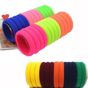 10Pcs Hair Accessories for Women Girls Hair Bands Candy Fluorescence Rubber Bands Elastic Elastic Black Gums Hair Bands Tie