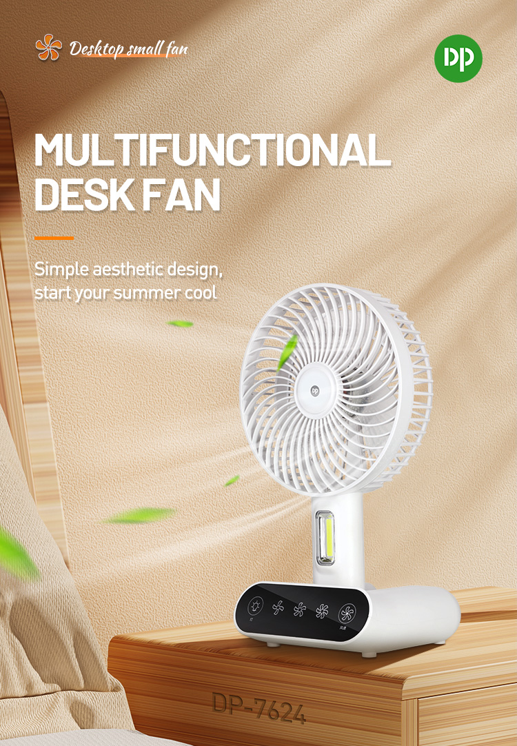 Foldable Desktop Portable Rechargeable Fan with Light-7624-detail-1