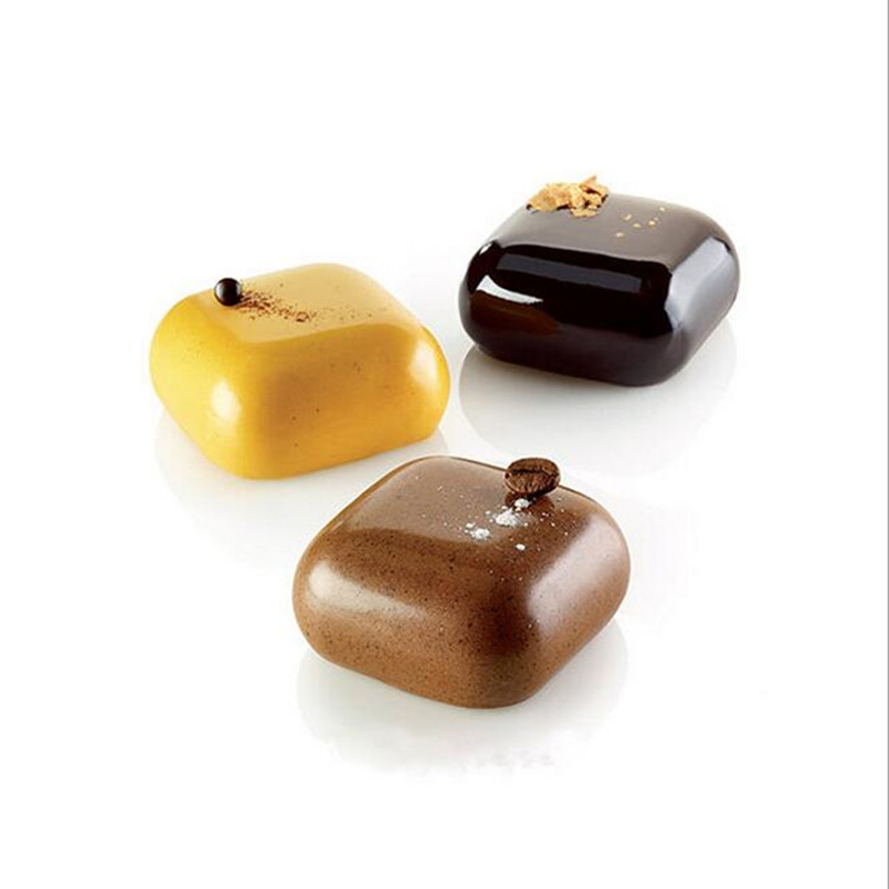 8 Cavity Square Shape Mousse Cake Silicone Mold For DIY Pudding Jelly Small Pillow Shape Chocolate Truffle Dessert Mould