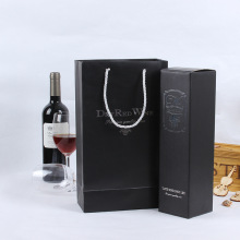 Custom Logo Two Bottles Wine Paper Bag Luxury