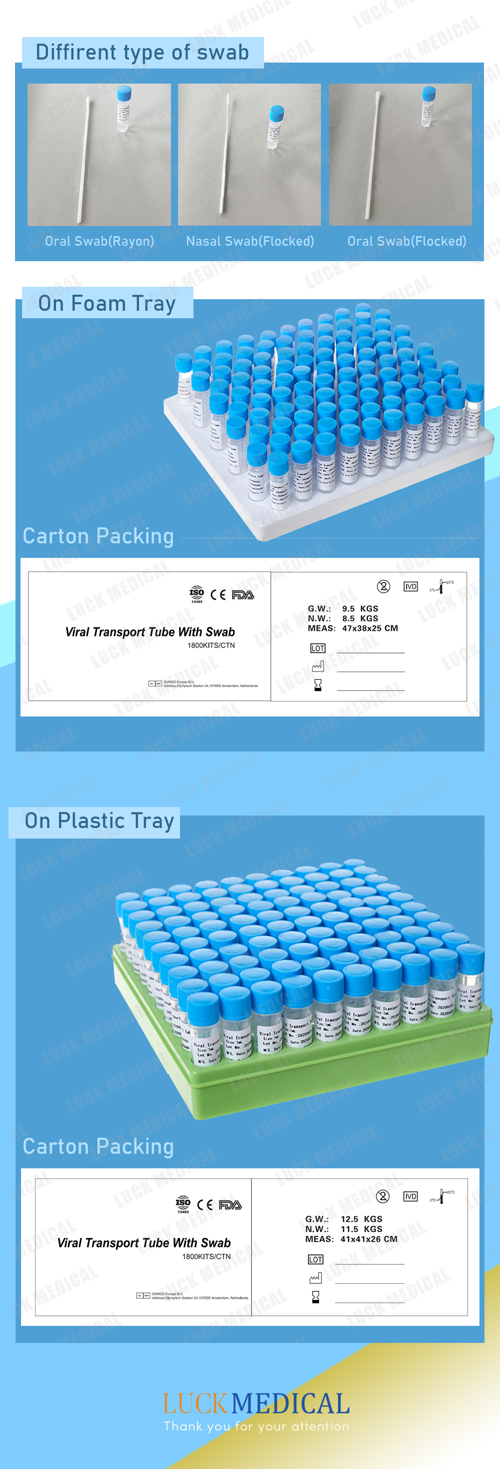 2ml Small Viral Transport Tube 1ml Medium Sampling Collection