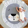 Nordic Style Cartoon Animals Lion Face Quilted Play Mats Baby Blanket Carpet Rug Kids Bed Room Decor Photo Props