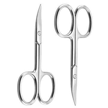 1 Pcs Stainless Steel Eyebrow Trimmer Dermaplaning Tool Professional Curved Head Makeup Scissors Tools
