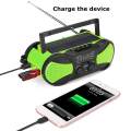 Solar Power WB Crank Emergency Power Bank Hand Crank Self Powered AM/FM Weather Portable Radio 2000mAh Rechargeable