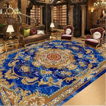 Royal blue European style ceiling ceiling European carpet floor painting