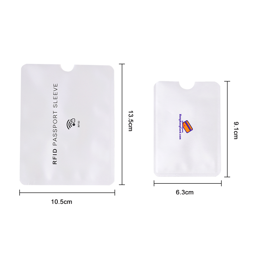 5PCS Aluminium Foil Anti-degaussing Bank Card Anti-theft Holder Set Smart RFID Blocking Reader Shielding Bags Case Accessory