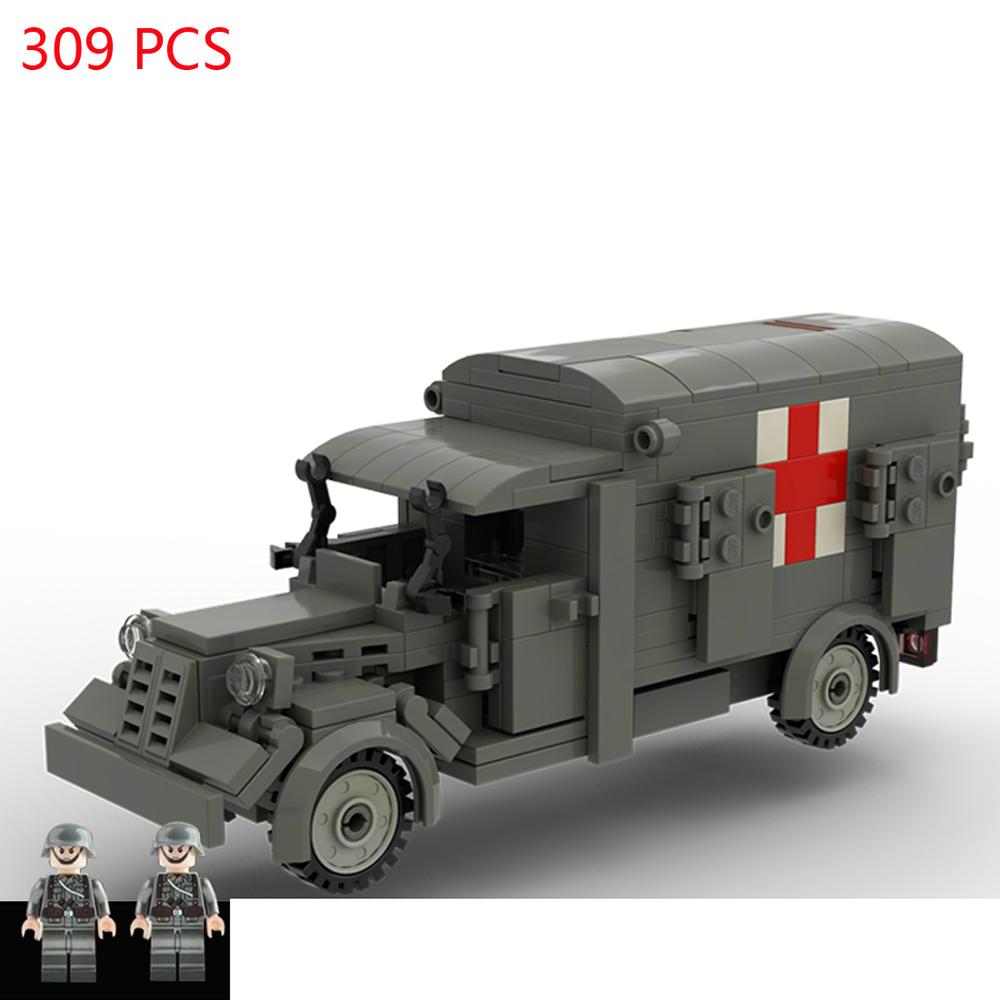 hot military WW2 technic Germany transport supply command Medical treatment vehicles mini army figures war Blocks bricks toys