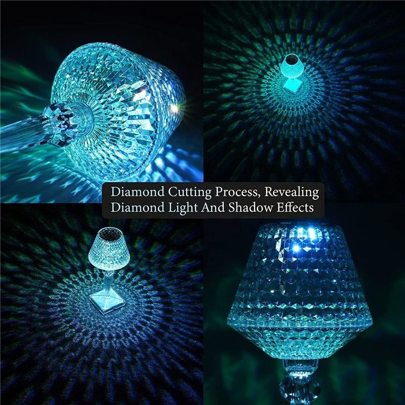 16-Color Touch Crystal Diamond Table Lamp