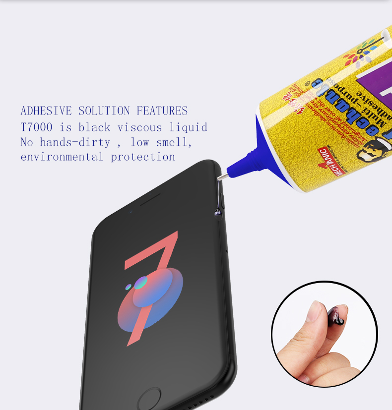 T7000 Glue Phone Repair Glue 15ml Black Liquid Glue Mobile Phone Screen Glue Super Adhesives Glues for DIY Glass Metal Fabric