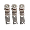 BQLZR 2.55x0.74inch Bend Pipe Metal Bearing Pulley Block with Two Plastic Wheel for Sliding Door Window Cabinet Pack of 10