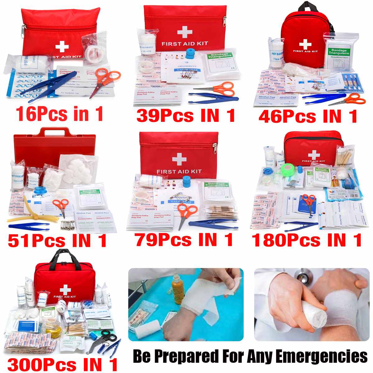Hot Sale 16-300Pcs Emergency Survival Kit Mini Family First Aid Kit Sport Travel kit Home EmergencyBag Outdoor Car First Aid Kit