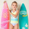 Julysand Swimwear Kids Coconut Tree Printed Colourful Splicing Children BathingSuit Fitness High-end One Piece Swimsuit for Girl