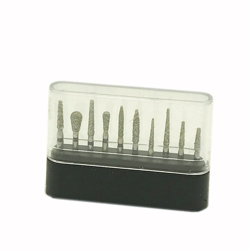 10pcs Dental Burs High Speed Diamond Polishing Grinding Drill Grinder Bits Rotary Tool Dental Equipment Polishers 1.6mm