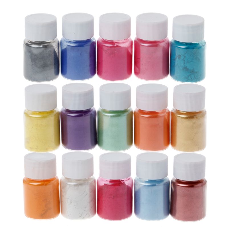 15 Colors Mica Powder Epoxy Resin Dye Pearl Pigment Natural Mica Mineral Powder
