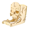 Dice Tower And Tray Wood Skull Carving Dice Easy Roller for RPG Board Games