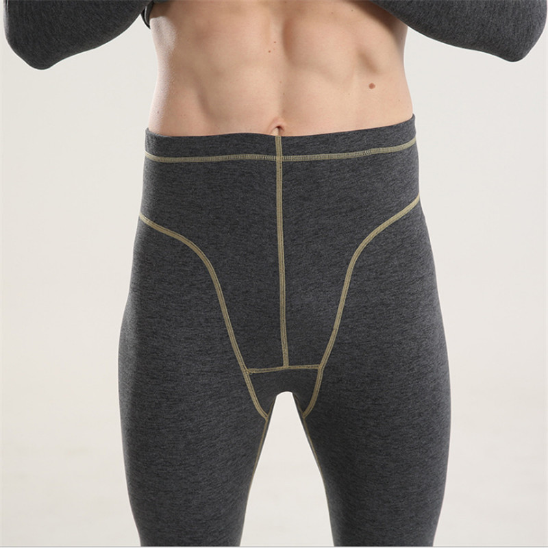 Men New Double-Sided Velvet Thermal Heating Sets Man's Round Neck Bottoming Shirt and Long Pants Autumn and Winter Underwear Set