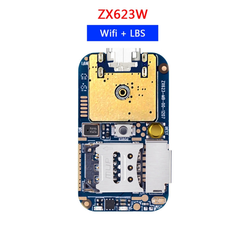 ZX623W GPS Tracker GSM Wifi LBS Locator PCBA SOS Web APP Tracking Voice Recorder TF Card SMS Coordinate