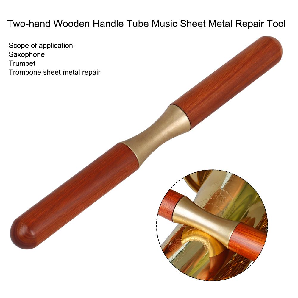 Musical Instrument Wooden Repair Tools for Saxophone Saxophone Trumpet Trombone Repair Two-hand Wooden Handle