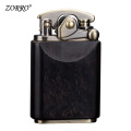 Lighter Creative Old Sandalwood Retro Nine-door Personality Rocker Kerosene Lighter Men Send Boys