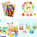 Baby Wooden Toys Colorful 12 Numbers Clock Disc Digital Geometry Cognitive Matching Tetris Kids Early Education Toy Puzzles