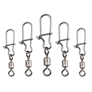 50pcs Fishing Accessories Eight-ring Connector Stainless Steel Snap Fishhook Swivels Tackle for Hooks Fishing 2/4/6/8/10/12/14#