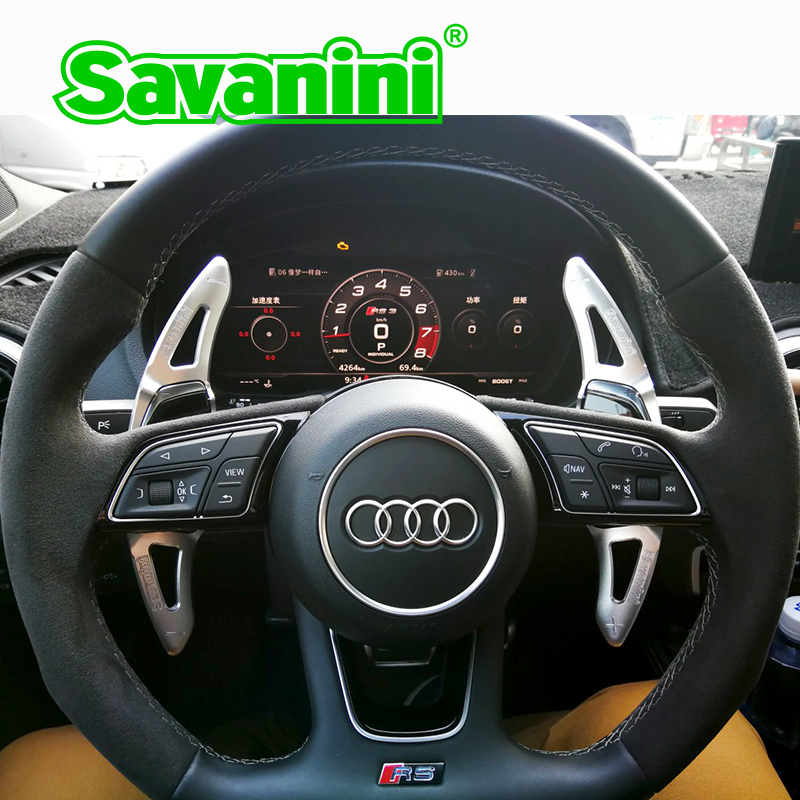 Savanini Aluminum Car Steering Wheel Shift Paddle Extension For New Audi R8(2016-2017),RS3(2017) TT RS(2016-2017) car styling