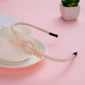 Trendy Luxury Imitation Pearl Headband for Women Elegant Bow-Knot Hair Headwear Wedding Party Bridal Hair Hoop