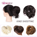 HUAYA Synthetic Curly Chignon Messy Scrunchie with Elastic Rubber Band Short Straight Updo Hairpieces Buns Wrap on Ponytail