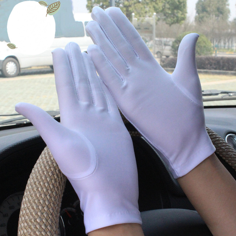 Fashion Summer Spandex Gloves Men Women Sunscreen Driving Glove Black Etiquette Thin Stretch Dance Tight White Jewelry Gloves