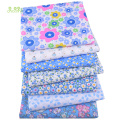 Chainho,Blue Floral Series,Printed Plain Thin Cotton Fabric,For DIY Quilting&Sewing Toys, Placemat,Cushion Material,Half Meter