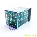Bescon 12mm 6 Sided Dice 36 in Brick Box, 12mm Six Sided Die (36) Block of Dice, Marble Green