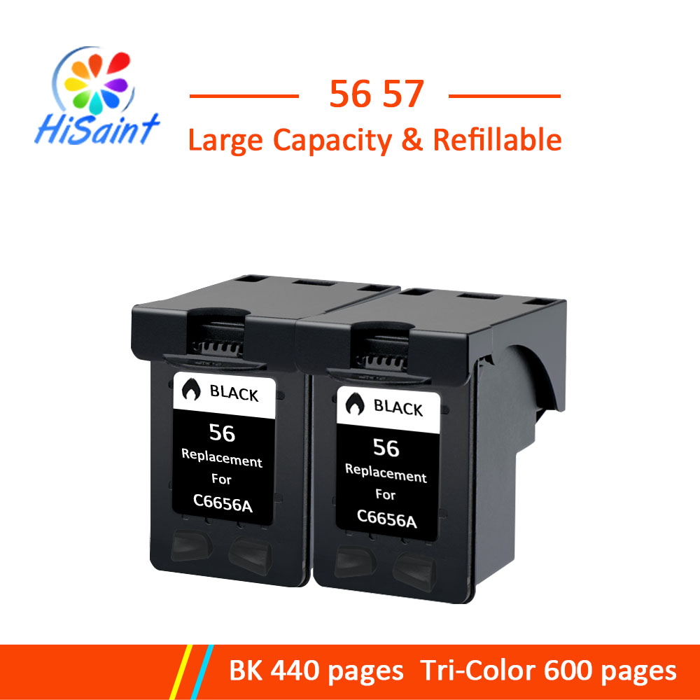 hisaint 2PK For HP 56 Printer Ink Cartridge For Hp PSC 1118,1218,1318,1406,1408 for Hp Officejet 4308,4338 Ink Jet Printer