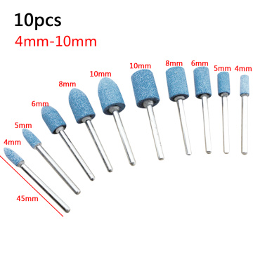 10pc Blue Abrasive Mounted Stone Set Multi Tool Grinding Burr Wheel 1/8 Shank For Dremel 4000 3000 Dremel Rotary Tools