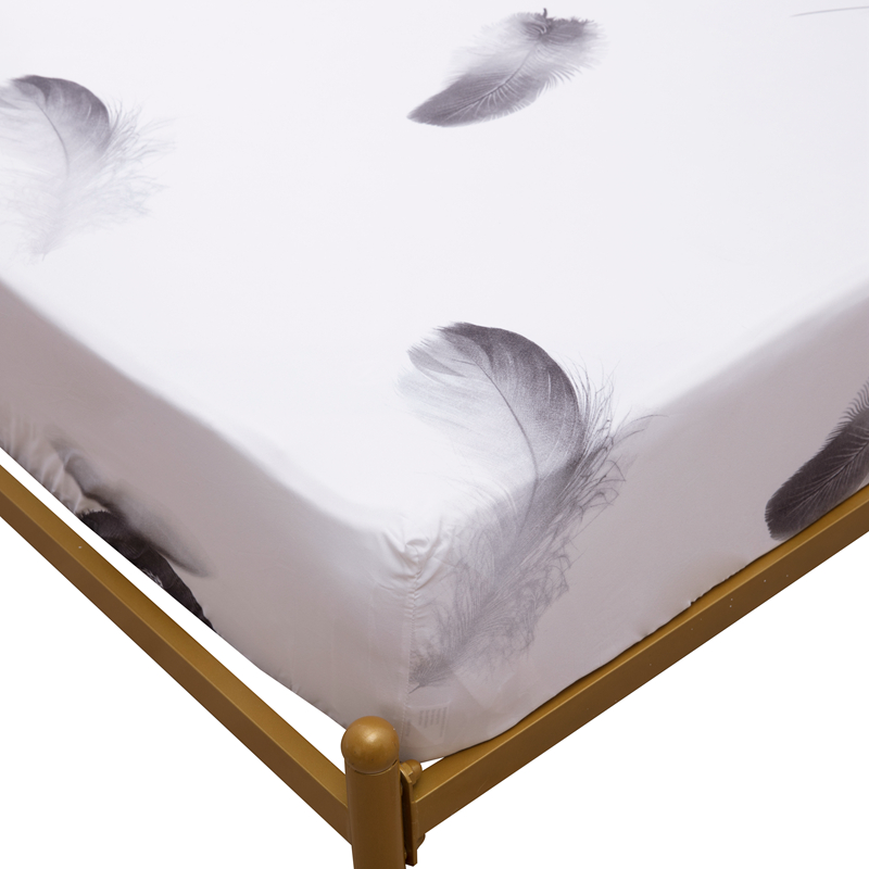 MECEROCK New Printing Bed Mattress Cover Waterproof Protector Pad Polyester Elastic Soft Fitted Sheet Bed Linens