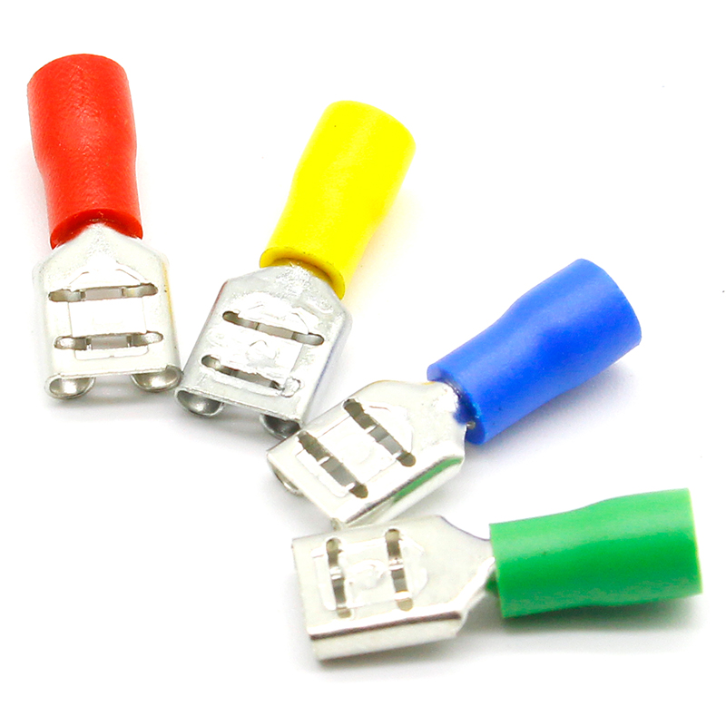 FDD2-250 Female Insulated Electrical Crimp Terminal for 16-14 AWG Connectors Cable Wire Connector 100PCS/Pack FDD2-250 FDD