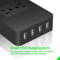 US Plug Power Strip Wall Multiple Socket Portable 4 USB Port for Mobile Phones, UL 60950-1 Cable for Smartphones Tablets