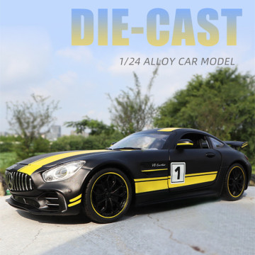 1:24 Mercedes-Benz Mercedes AMG black alloy car model Diecasts & Toy Vehicles Collect gifts Non-remote control type