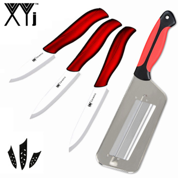 XYj Kitchen Ceramic Knife Set 3'' 4'' 5'' Chef Slicing Paring Knife Vegetable Slicer Double 2 Slice Blade Kitchen Tool Potato