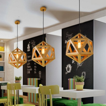 Modern Nordic geometric solid wood Pendant Lights bar bar cafe restaurant home lamps with E27