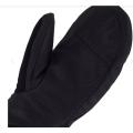 Black mittens unisex PU leather suede glove