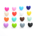 LOFCA Silicone Beads Heart Shaped 50pcs/lot Baby Teether Food Grade Silicone Loose Beads DIY Pacifier Chain Clip Necklaces Toy
